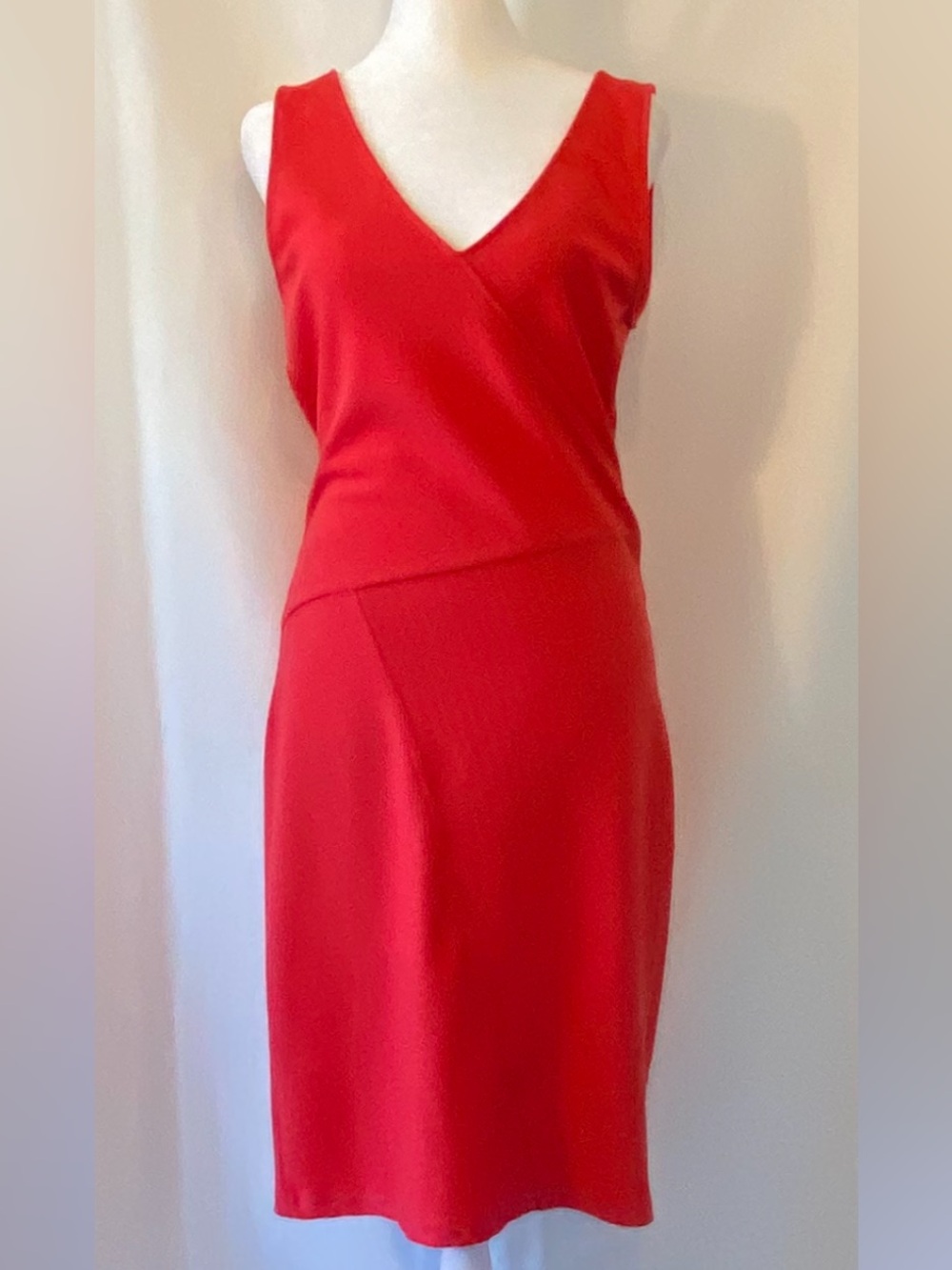 Vero Moda Red Sleeveless V-Neck Faux Wrap Bodycon Mini Summer Dress LG Corpcore